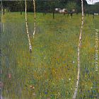 Gustav Klimt Farmhouse with Birch Trees painting